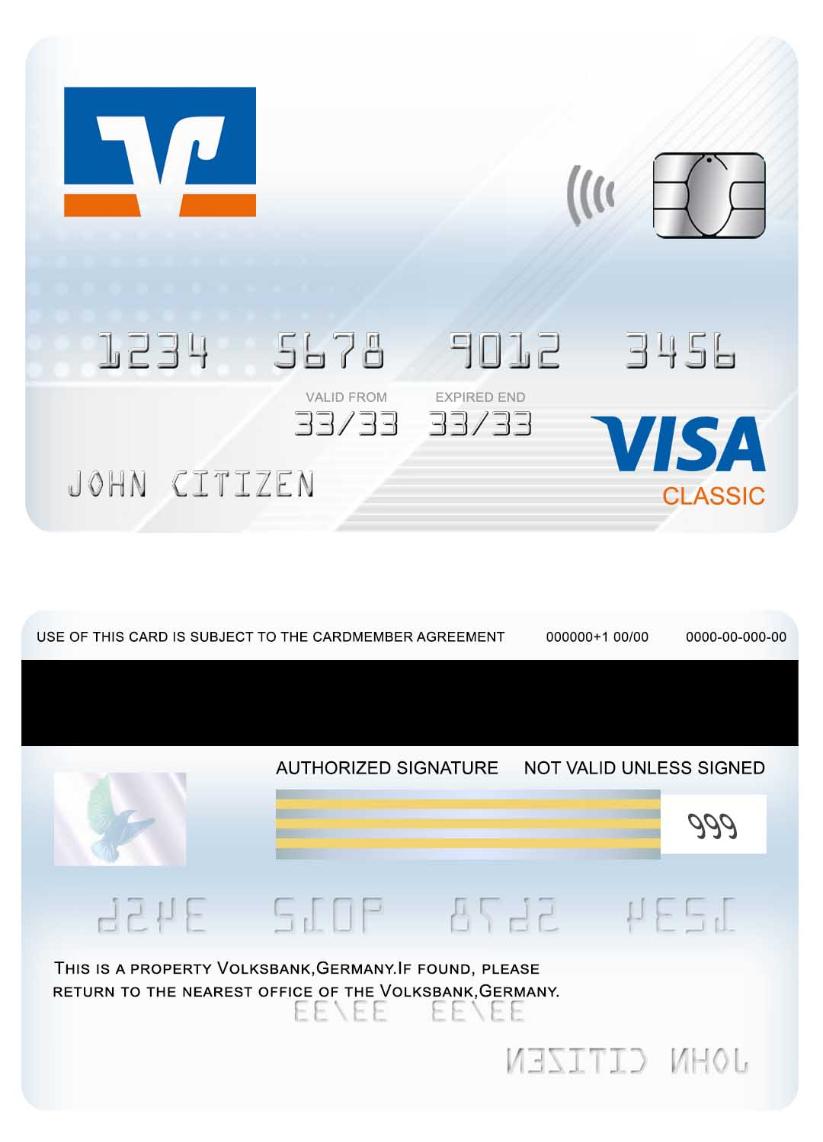 Germany Volksbank visa classic card